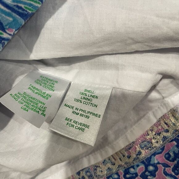 NWT Lilly Pulitzer 0 XS Lilac Rose WE MERMAID IT‎ MAURINA SHIFT 100% Linen Dress - Picture 15 of 16